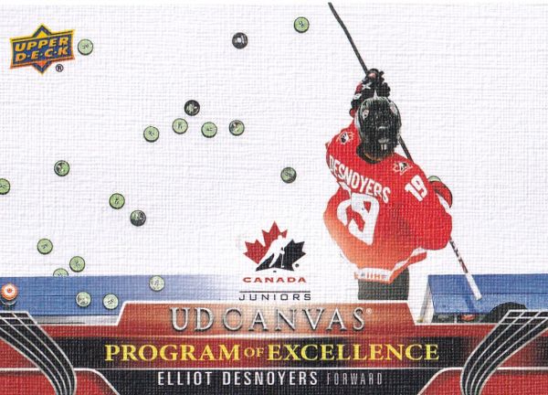 insert RC karta ELLIOT DESNOYERS 23-24 UD Ser. 2 Canvas Program of Excellence číslo C257